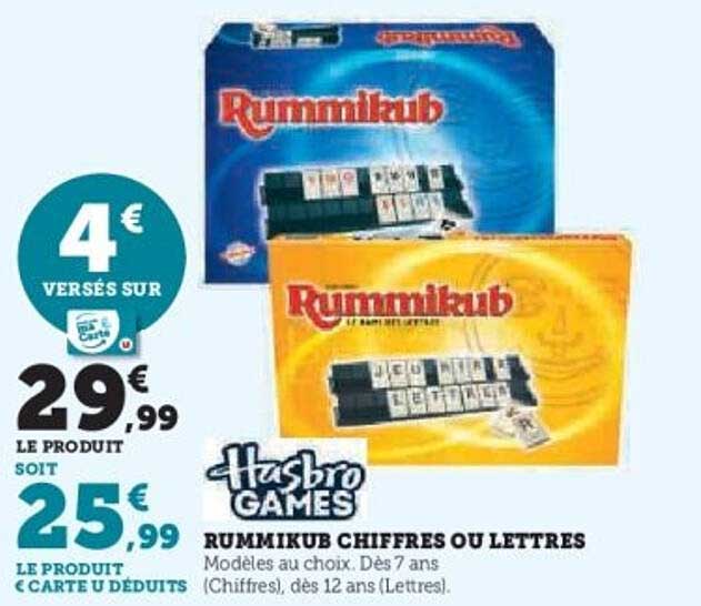 RUMMIKUB CHIFFRES OU LETTRES
