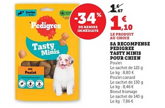 SA RECOMPENSE PEDIGREE TASTY MINIS POUR CHIEN