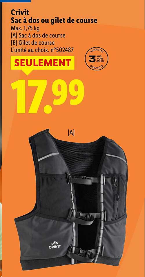 Sac à dos ou gilet de course