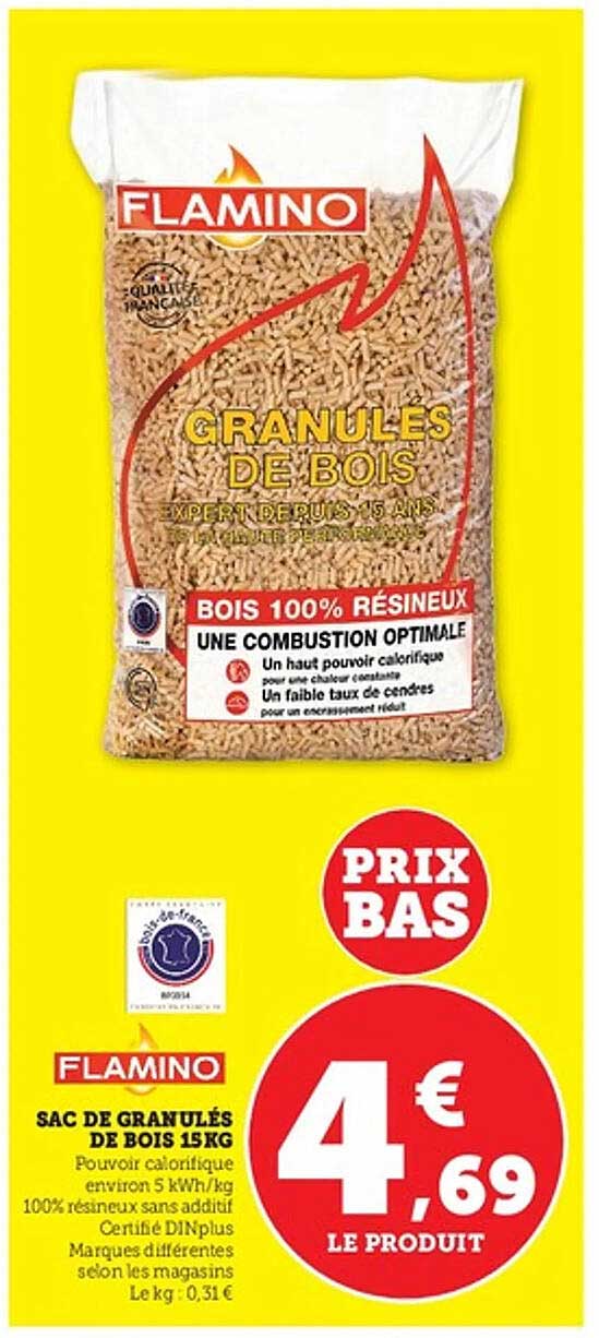 SAC DE GRANULÉS DE BOIS 15KG