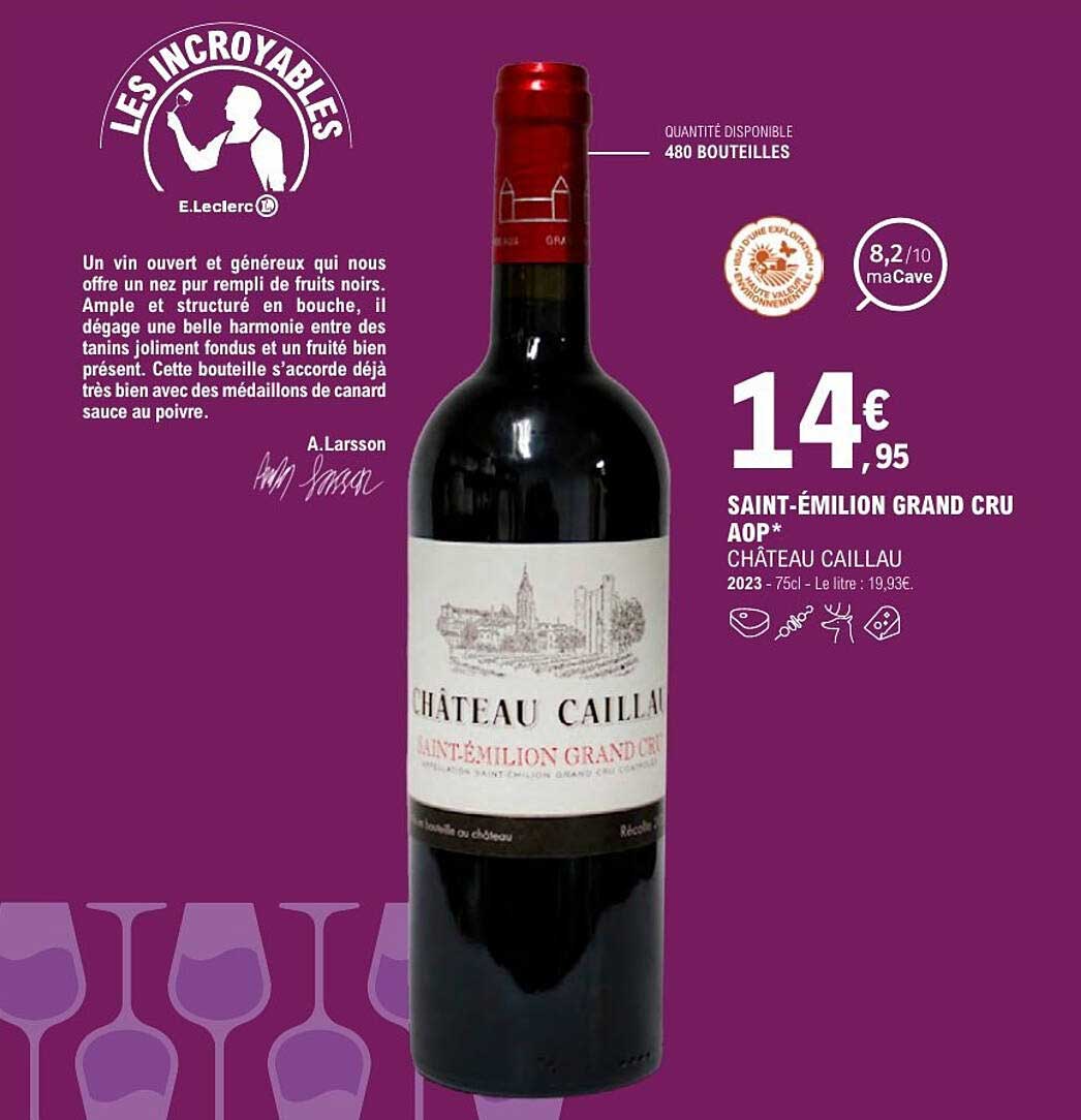 SAINT-ÉMILION GRAND CRU AOP* CHÂTEAU CAILLAU