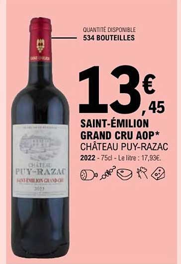 SAINT-ÉMILION GRAND CRU AOP* CHÂTEAU PUY-RAZAC