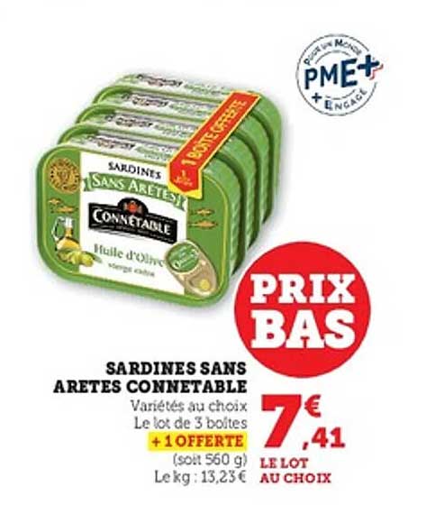 SARDINES SANS ARETES CONNETABLE