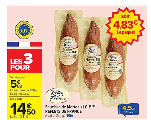 Saucisse de Morteau I.G.P.(n) REFLETS DE FRANCE