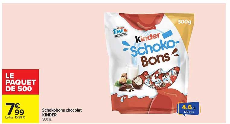 Schokobons chocolat KINDER