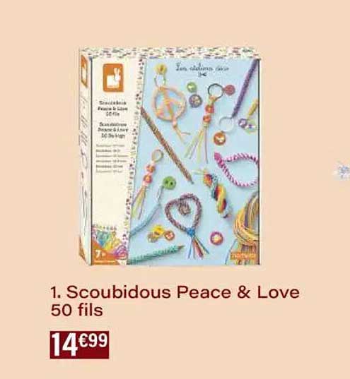 Scoubidous Peace & Love 50 fils