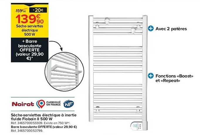 Sèche-serviettes électrique 500 W