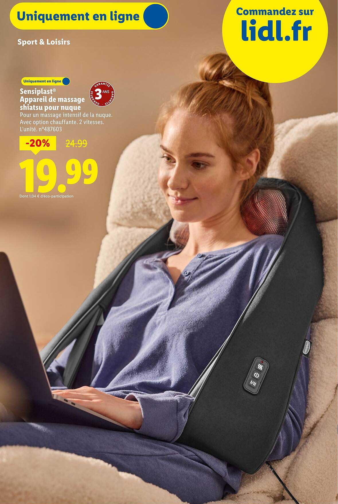 Sensiplast® Appareil de massage shiatsu pour nuque