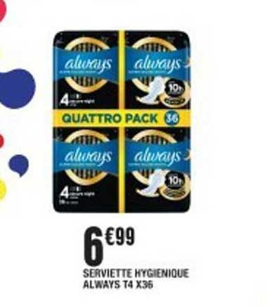 SERVIETTE HYGIENIQUE ALWAYS T4 X36