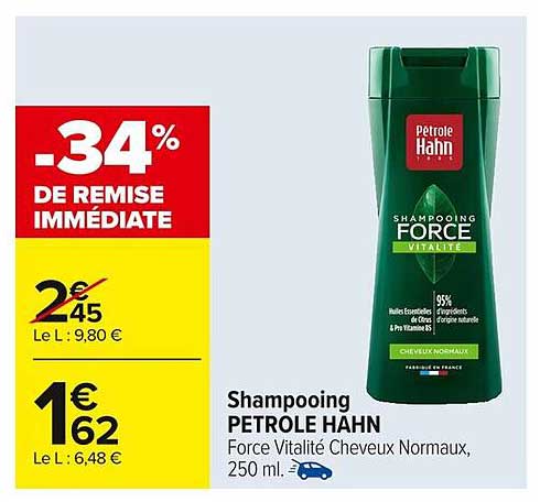 Shampoing PETROLE HAHN Force Vitalité Cheveux Normaux, 250 ml.