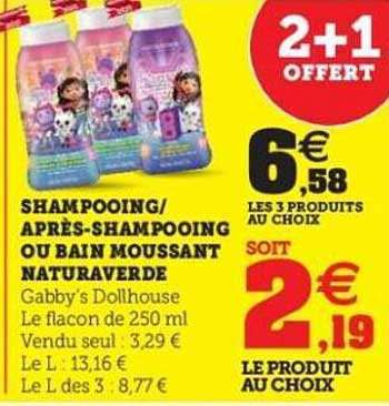 SHAMPOOING/ APRÈS-SHAMPOOING OU BAIN MOUSSANT NATURAVERDE