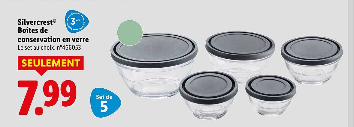 Silvercrest® Boîtes de conservation en verre