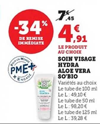 SOIN VISAGE HYDRA ALOE VERA SO'BIO