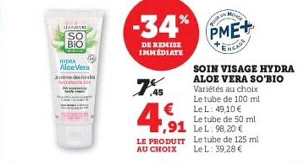 SOIN VISAGE HYDRA ALOE VERA SO'BIO