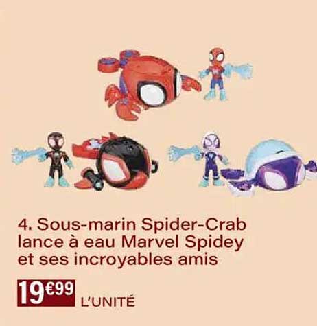 Sous-marin Spider-Crab lance à eau Marvel Spidey et ses incroyables amis
