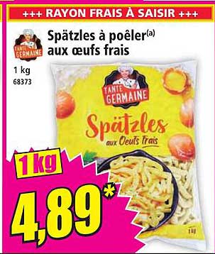 Spätzles à poêler(a) aux œufs frais