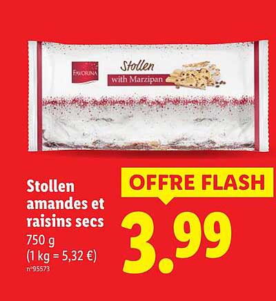 Stollen amandes et raisins secs
