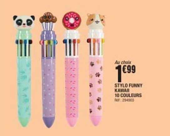 Stylo Funny Kawaii 10 Couleurs