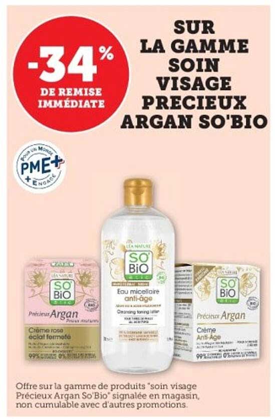 SUR LA GAMME SOIN VISAGE PRECIEUX ARGAN SO'BIO