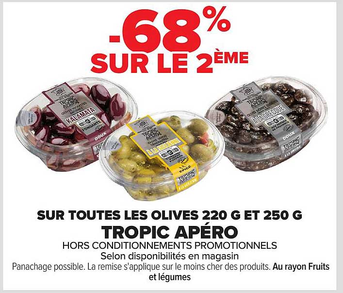 SUR TOUTES LES OLIVES 220 G ET 250 G