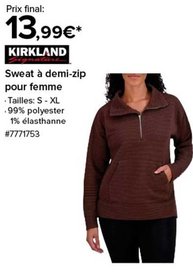 Sweat à demi-zip pour femme