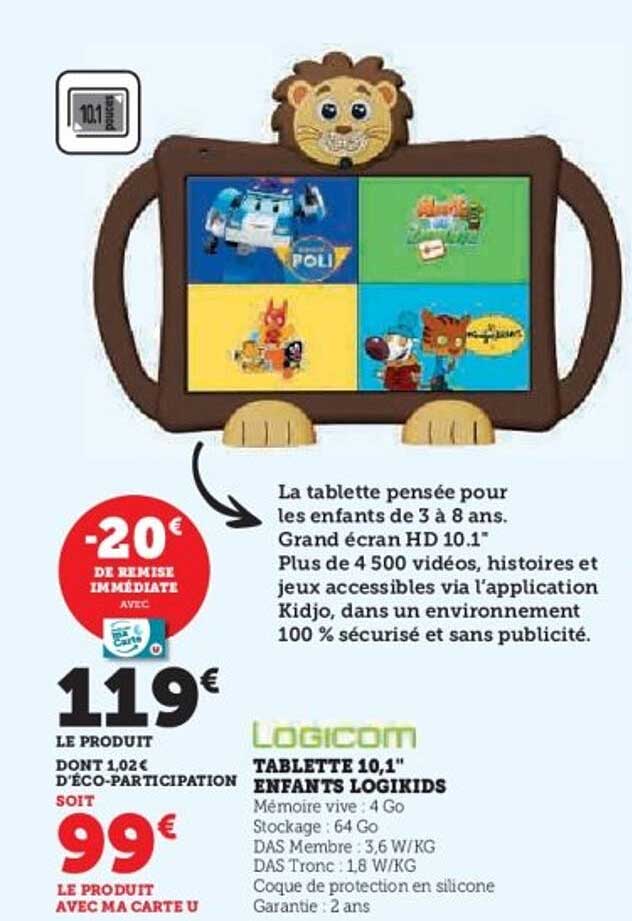 TABLETTE 10,1" ENFANTS LOGIKIDS