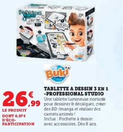 TABLETTE A DESSIN 3 EN 1 - PROFESSIONAL STUDIO
