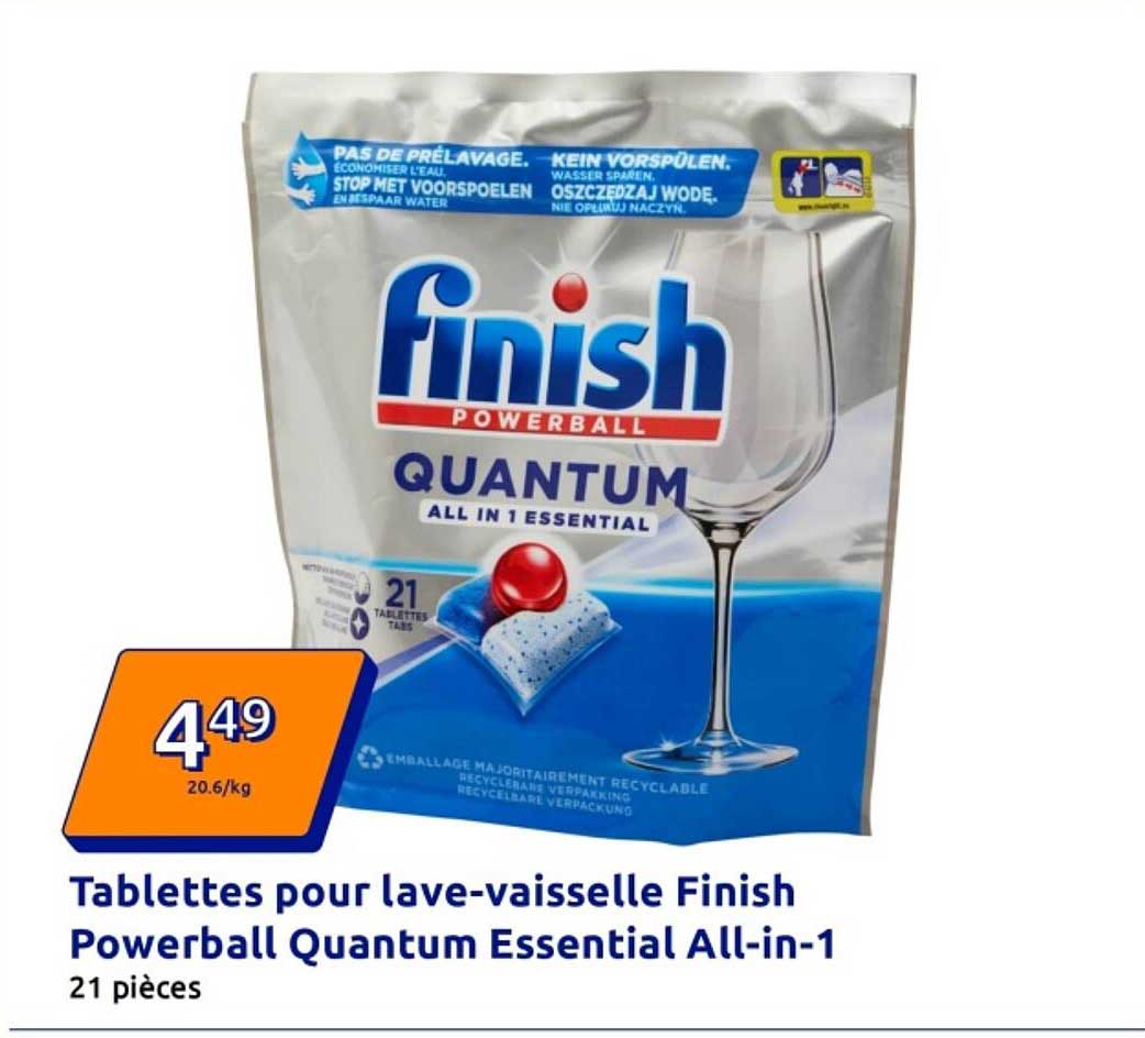 Tablettes pour lave-vaisselle Finish Powerball Quantum Essential All-in-1
