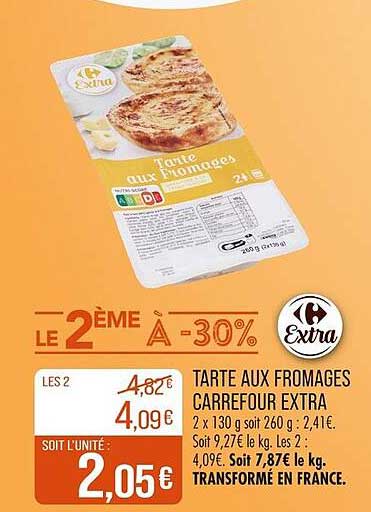 TARTE AUX FROMAGES CARREFOUR EXTRA