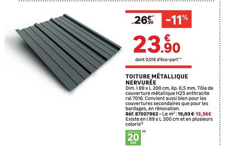 TOITURE MÉTALLIQUE NERVURÉE