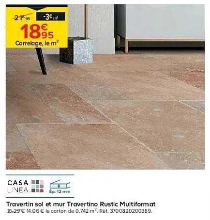 Travertin sol et mur Travertino Rustic Multiformat