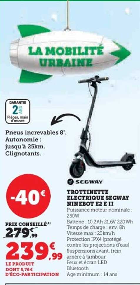 TROTTINETTE ELECTRIQUE SEGWAY NINEBOT E2 E II
