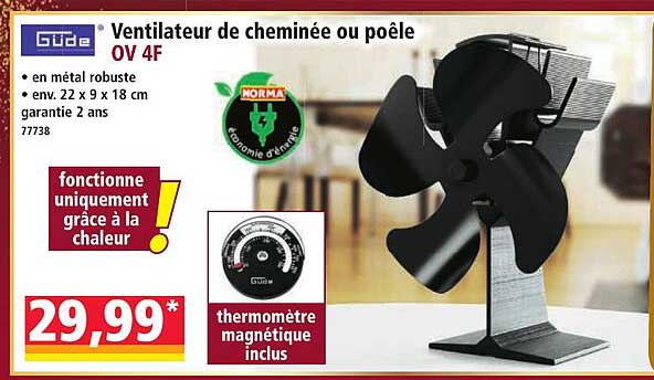 Ventilateur de cheminée ou poêle OV 4F
