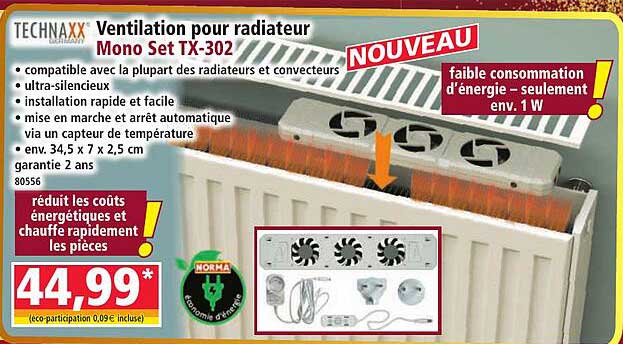 Ventilation pour radiateur Mono Set TX-302
