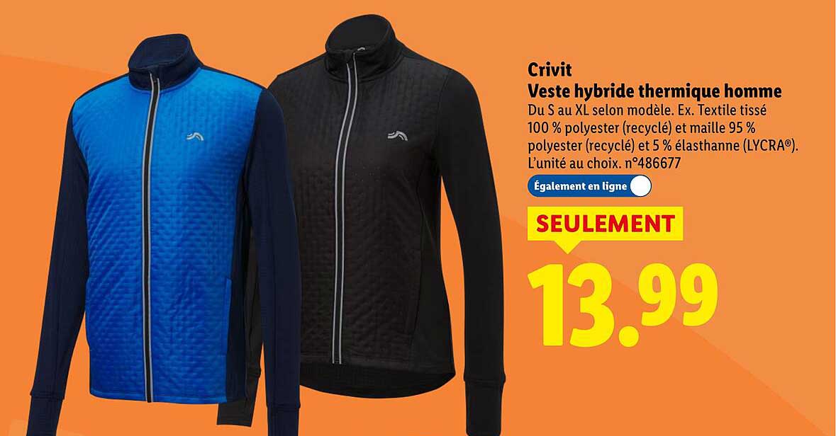Veste hybride thermique homme