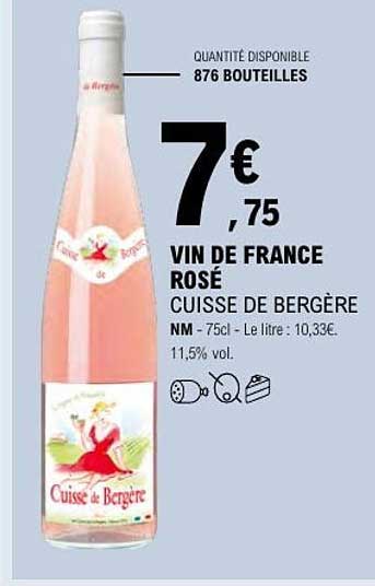 VIN DE FRANCE ROSÉ CUISSE DE BERGÈRE