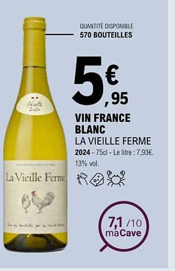 VIN FRANCE BLANC LA VIEILLE FERME