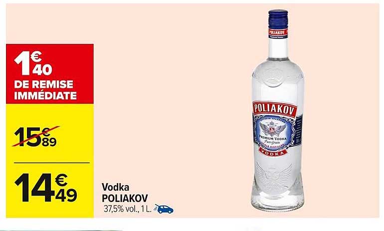 Vodka POLIAKOV 37,5% vol., 1 L