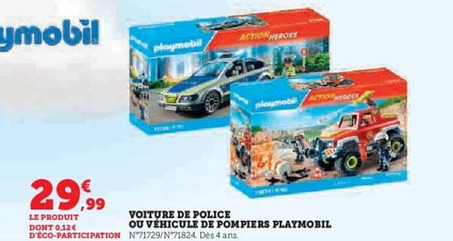 VOITURE DE POLICE OU VÉHICULE DE POMPIERS PLAYMOBIL