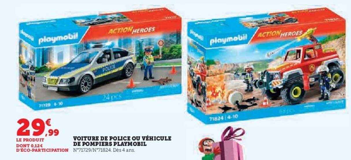 VOITURE DE POLICE OU VÉHICULE DE POMPIERS PLAYMOBIL