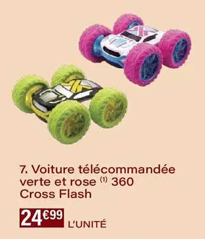 Voiture télécommandée verte et rose 360 Cross Flash