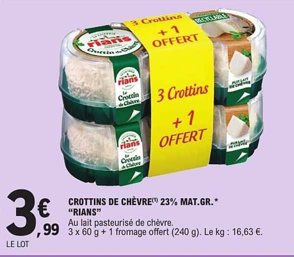 3 Crottins + 1 OFFERT