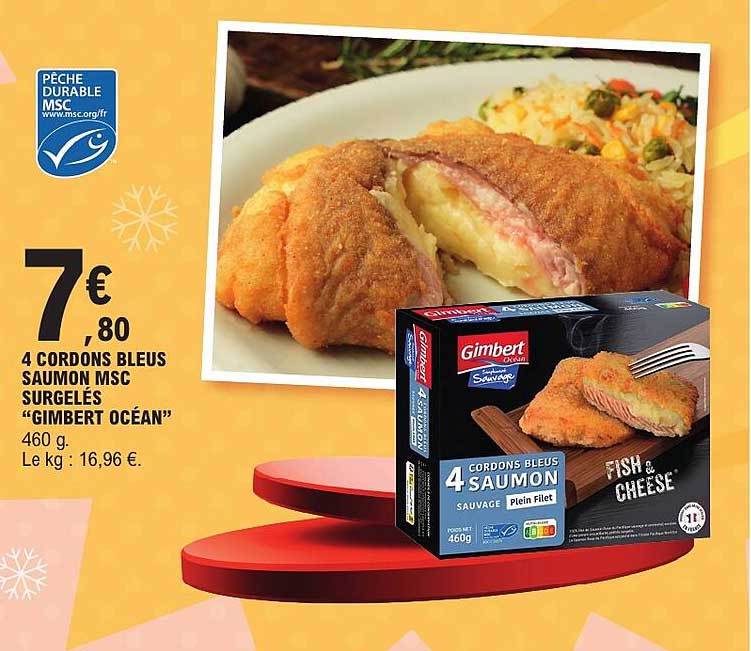 4 CORDONS BLEUS SAUMON MSC SURGELÉS “GIMBERT OCÉAN”