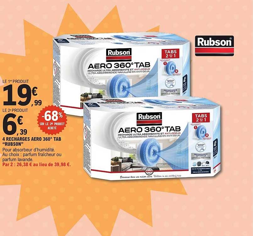 4 RECHARGES AERO 360° TAB "RUBSON"