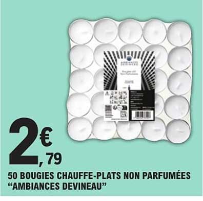 50 BOUGIES CHAUFFE-PLATS NON PARFUMÉES “AMBIANCES DEVINEAU”