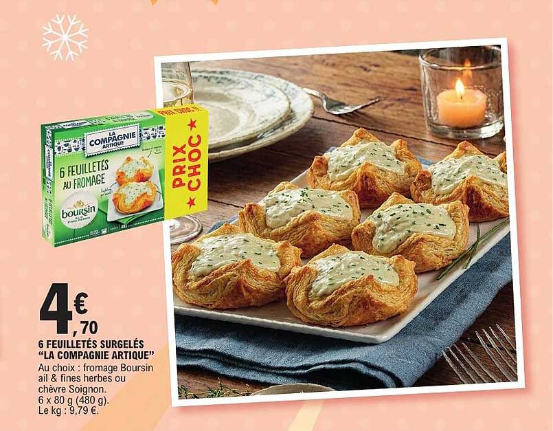 6 FEUILLETÉS SURGELÉS “LA COMPAGNIE ARTIQUE”