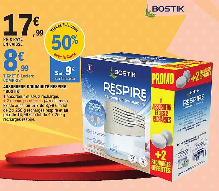 ABSORBEUR D'HUMIDITÉ RESPIRE “BOSTIK”