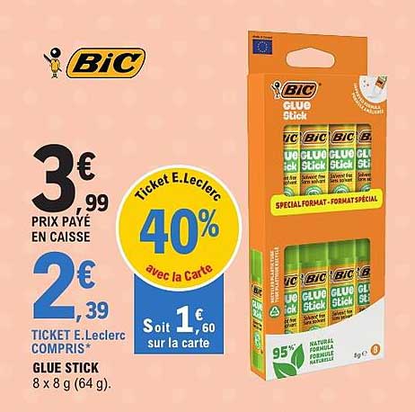 BIC GLUE STICK 8 x 8 g (64 g).