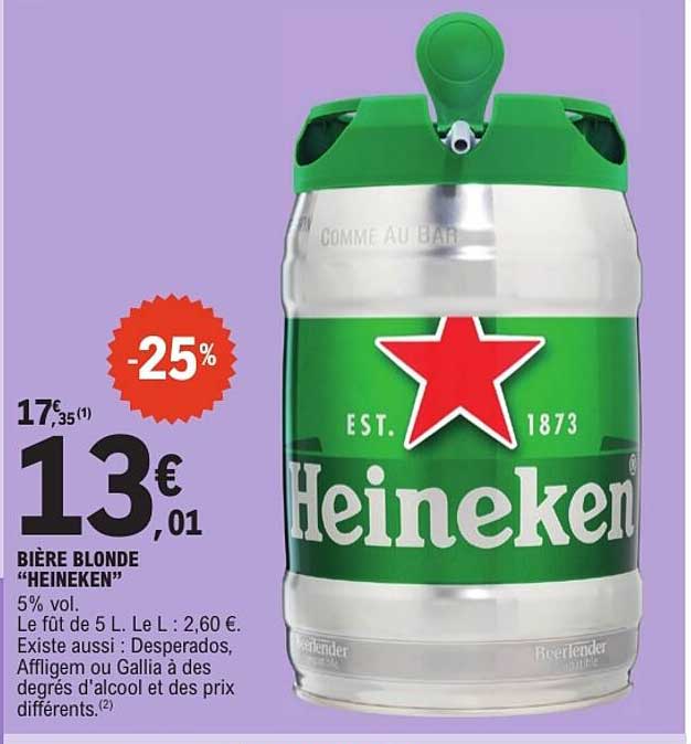 BIÈRE BLONDE "HEINEKEN"