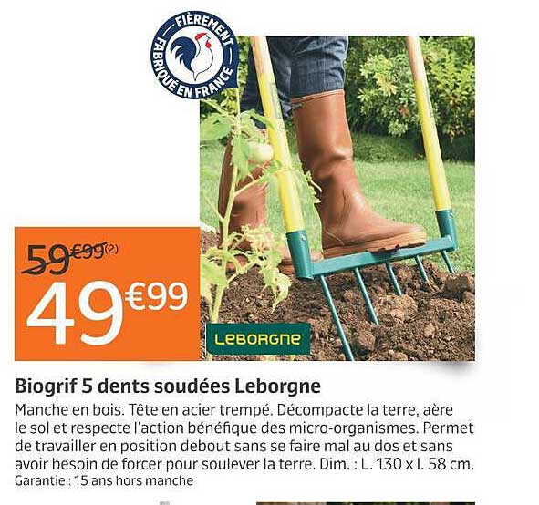 Biogrif 5 dents soudées Leborgne